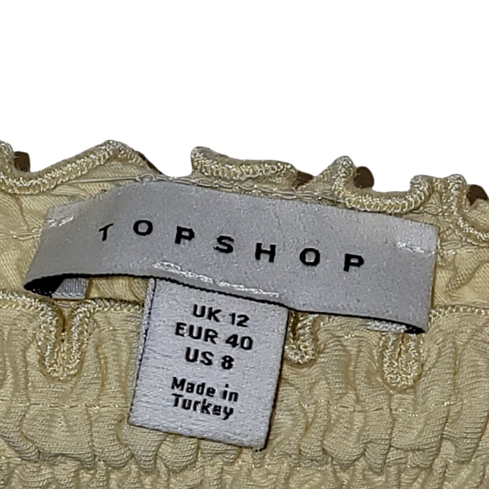 Topshop Adorable 💛 Yellow Eyelet Sleeve Blouse - Picture 3 of 3